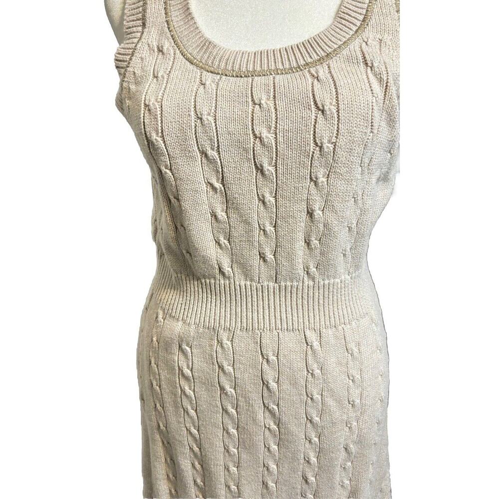 Athleta Womans Medium Cable Knit Sweater Dress Classic Retro Casual Academia - Picture 4 of 10
